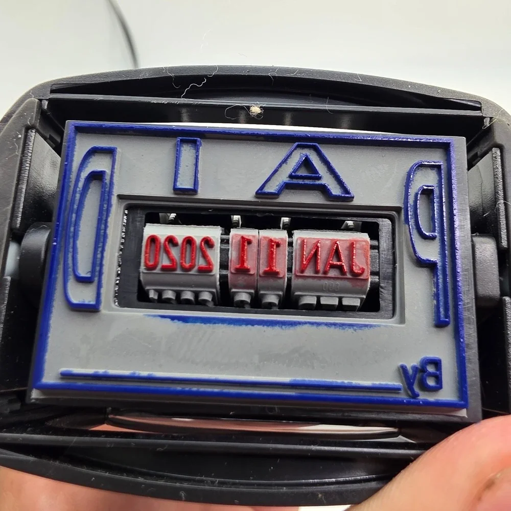 2000 PLUS S 360 Self Inking Dater Stamp PAID BY Office Rubber Stamp Red Blue N2